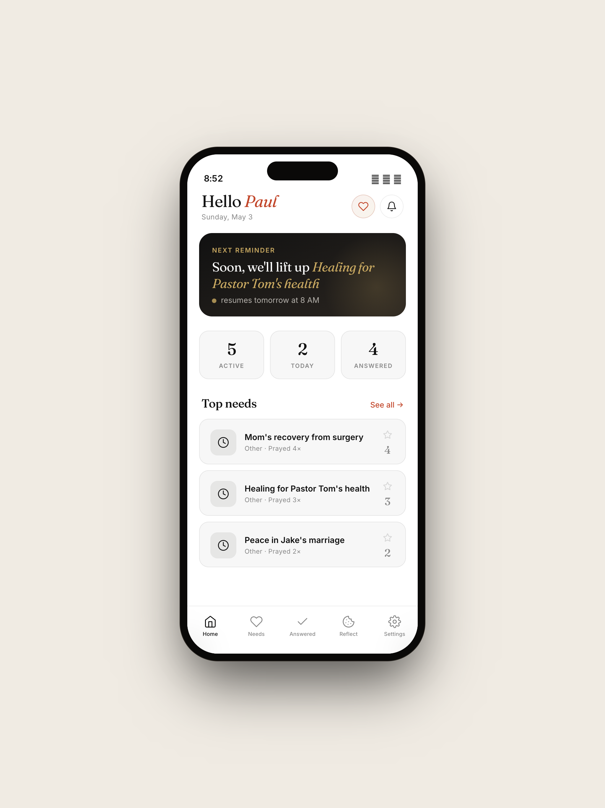 Upheld Prayer app screenshot